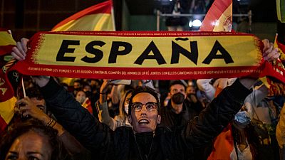 A Vox egyik támogatója Madridban