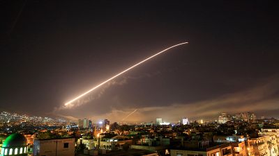 عکس آرشیوی از یک حمله هوایی در دمشق در سال ۲۰۱۸‍
