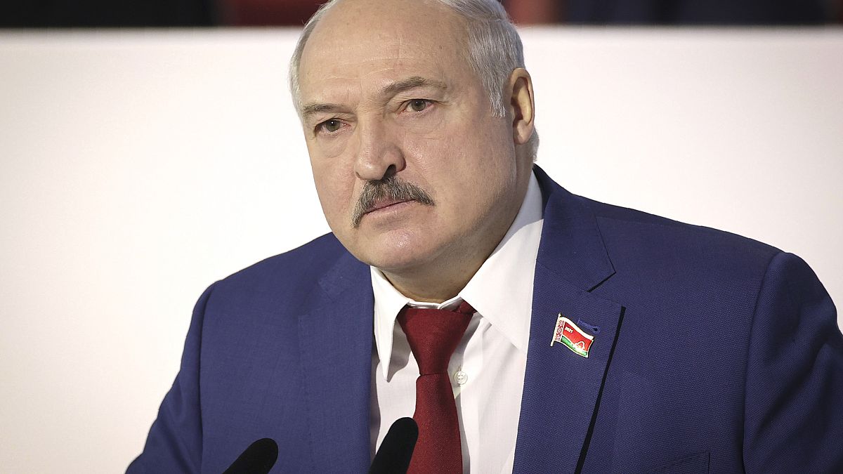 Belarusian President Alexander Lukashenko in Minsk, Belarus, Feb. 12, 2021. 