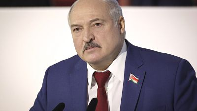 Belarusian President Alexander Lukashenko in Minsk, Belarus, Feb. 12, 2021. 