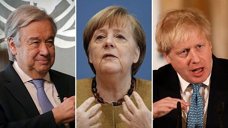 Antonio Guterres, Angela Merkel, Boris Johnson ahead of climate talks