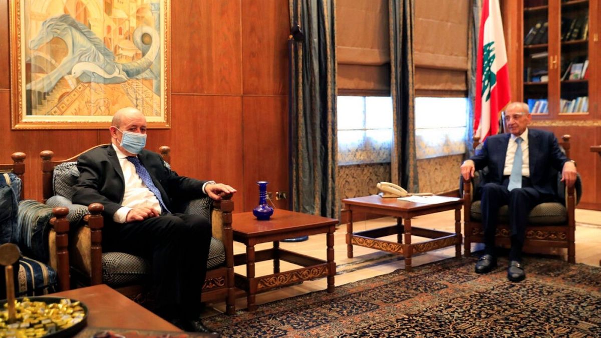 دیدار با وزیر خارجه فرانسه با رهبران لبنان