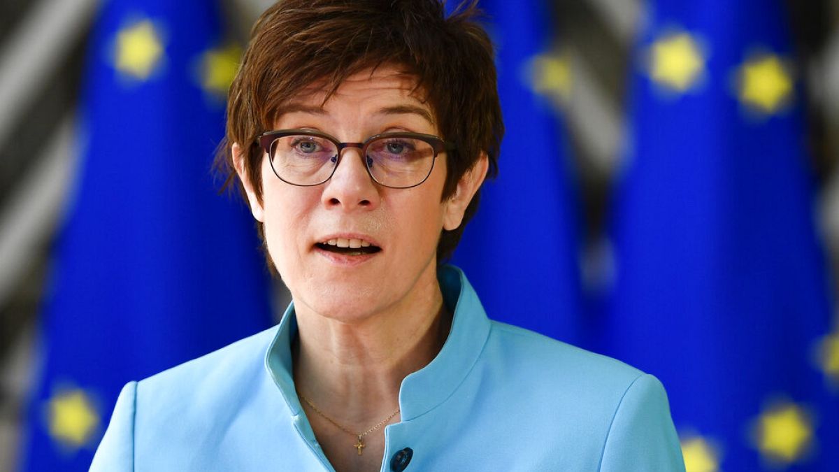 German Defence Minister Annegret Kramp Karrenbauer in Brussels