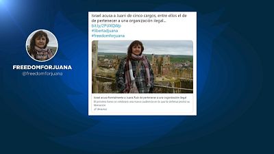 Captura de un tuit de #FreedomforJuana, que pide la liberación de la trabajadora humanitaria