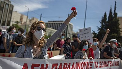 Manifestación por el Dïa del Trabajo en Atenas