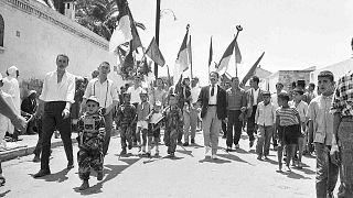 الاحتفال باستقلال الجزائر بعد 132 عامًا من الحكم الفرنسي، وهران غرب الجزائر، 3 يوليو 1962