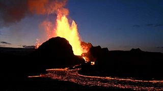 Eruptions from 'Fagradalshraun' can be seen more than 40 kilometres away