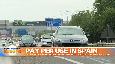 Cars on Spainish motorway.