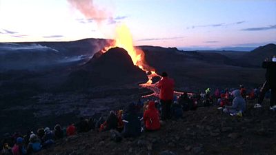 Vulkan-Touristen in Island