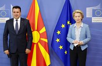 az észak-macedón miniszterelnök az Európai Bizottság elnökével Brüsszelben