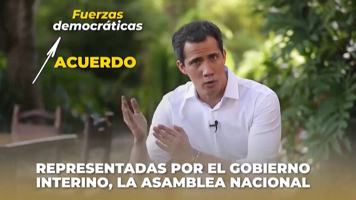 Imagen del vídeo con la oferta publicado por Juan Guaidó