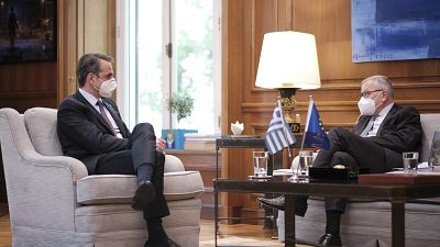 Συνάντηση του Πρωθυπουργού Κυριάκου Μητσοτάκη με τον επικεφαλής του Ευρωπαϊκού Μηχανισμού Σταθερότητας (ΕSM) Klaus Regling
