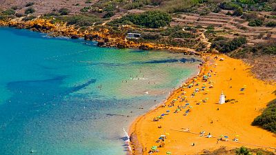 One of the isle of Gozo's many pristine Maltese beaches One of the isle of Gozo's many pristine Maltese beaches