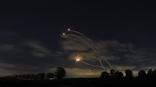 Cohetes lanzados por las milicias palestinas desde la Franja de Gaza