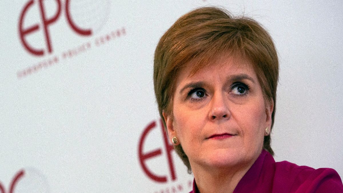Scotland's First Minister Nicola Sturgeon speaks during a 'Scotland's European Future after Brexit' event at the European Policy Center in Brussels on 10 February, 2020.