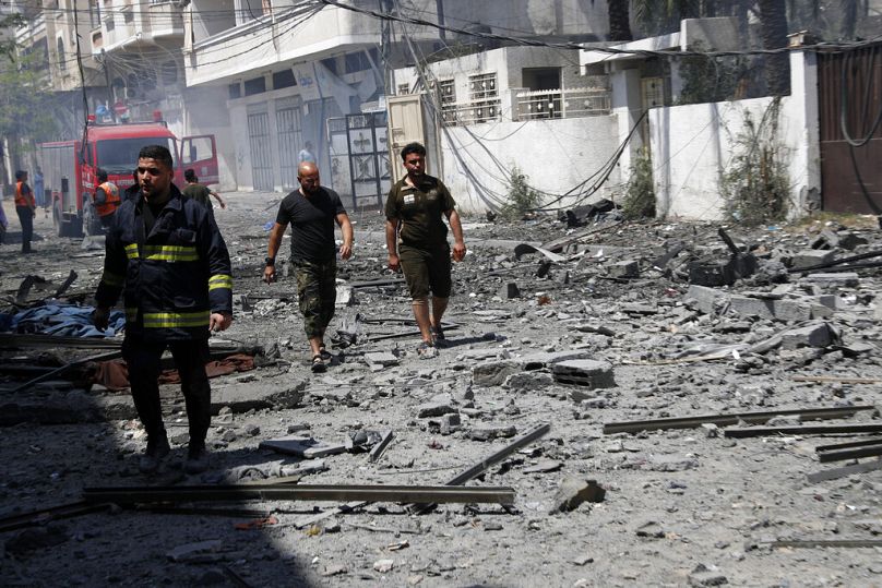 Three buildings flattened in Gaza as Islamic leaders hold crisis talks