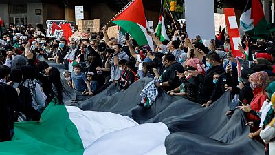 مظاهرة مؤيدة للفلسطينيين في تورونتو بكندا