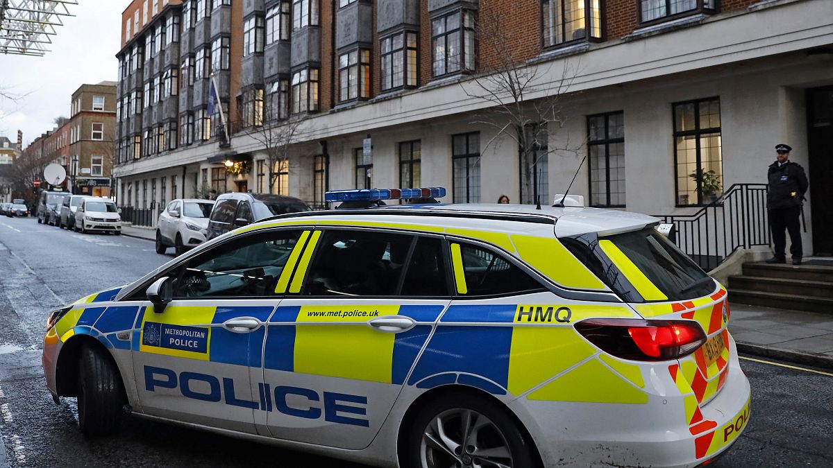 A police car in west London in December 2019.