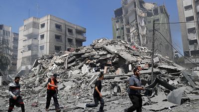 Руины жилого дома в Газе, разрушенного в результате авианалёта в воскресенье 16 мая. 