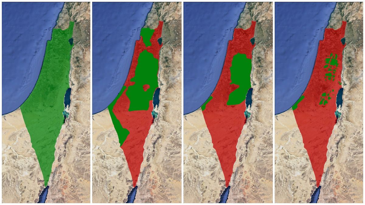 حدود فلسطين والأراضي الفلسطينية منذ ما قبل عام 1948 حتى الآن