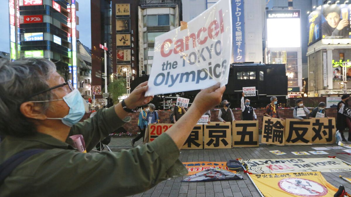 Tüntetés az olimpia ellen Tokióban