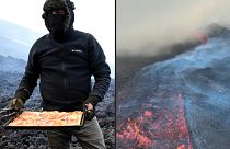 The hot lava gives the pizza a unique crunch