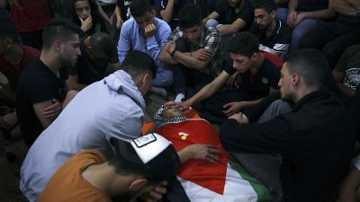 Funerales por uno de los palestinos fallecidos en los bombardeos del Ejército israelí