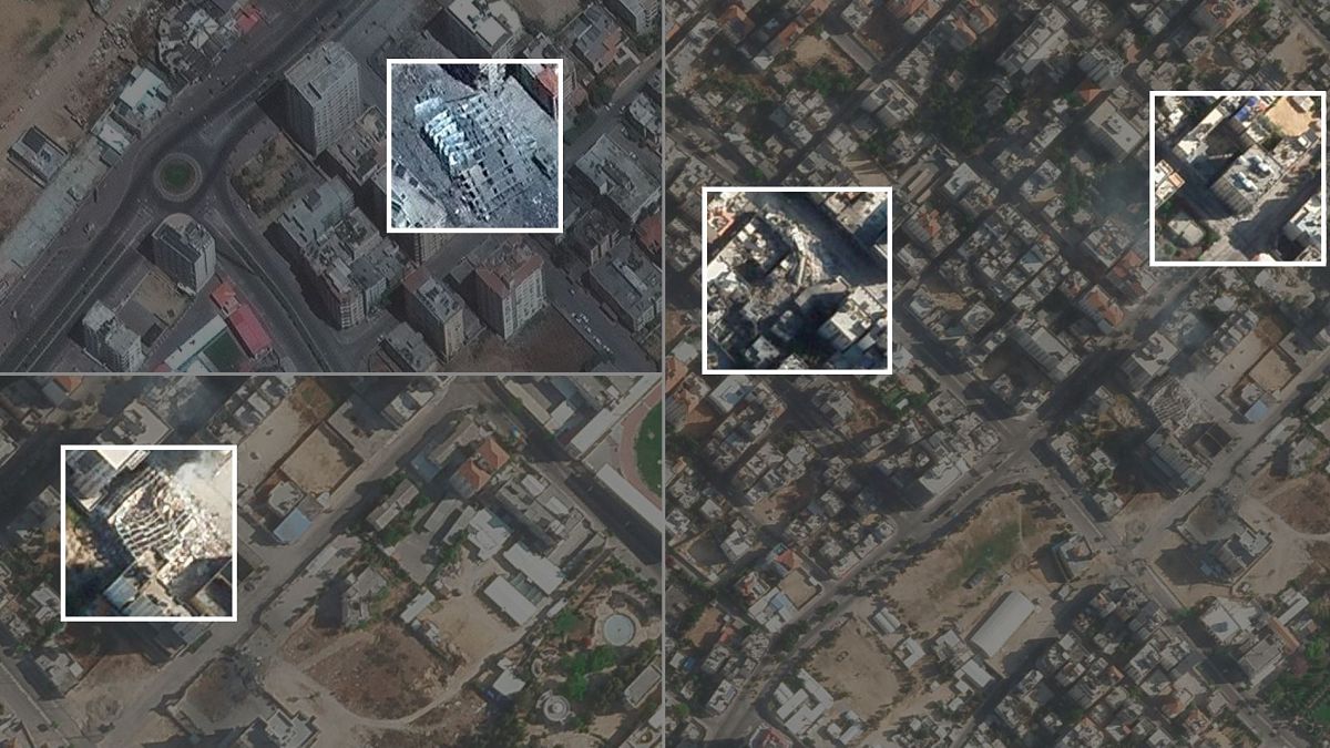 أبراج سكنية وتجارية قصفتها إسرائيل منذ بداية تصعيد حملتها العسكرية على قطاع غزة