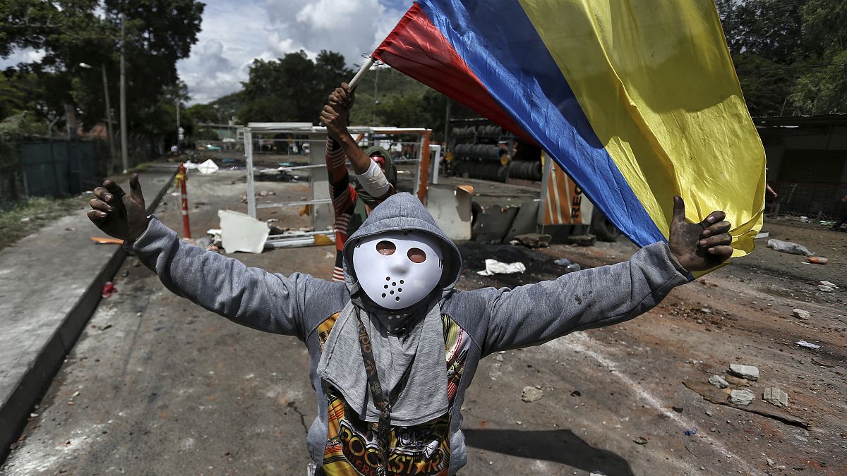 Protesta en Yumbo, cerca de Cali, en el suroeste de Colombia, el martes 18 de mayo