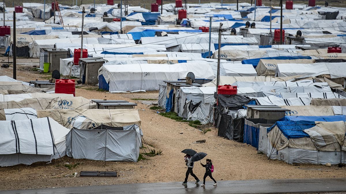 مخيم روج للاجئين السوريين في محافظة الحكسة شمال شرق سوريا. 03/04/2021