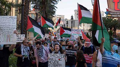 Protestas por la respuesta militar israelí a los misiles contra civiles de Hamás
