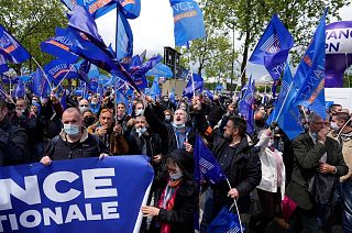 راهپیمایی مأموران پلیس در فرانسه