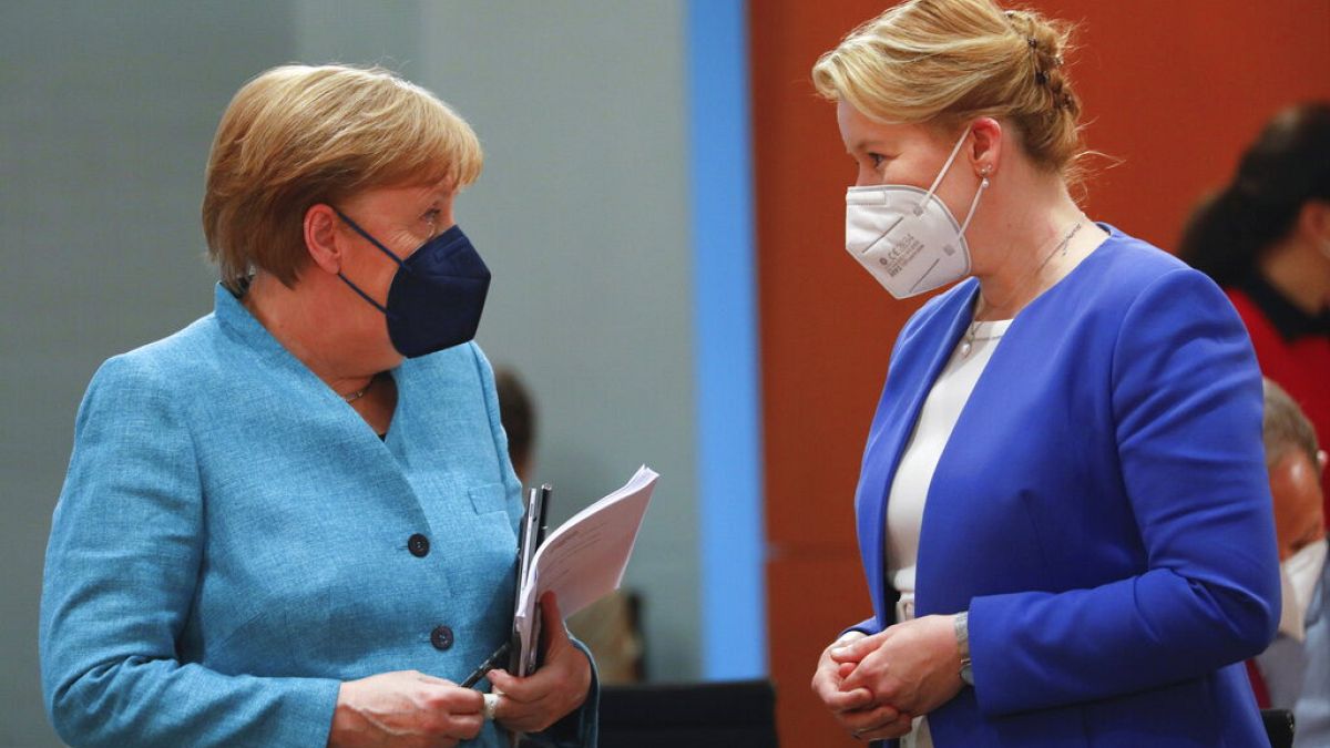 Angela Merkel mit Franziska Giffey in Berlin