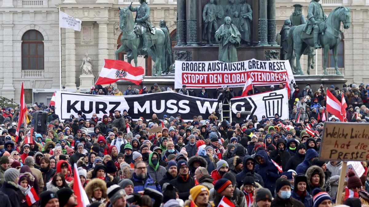 Protest gegen Corona-Regeln in Wien im Januar 2021