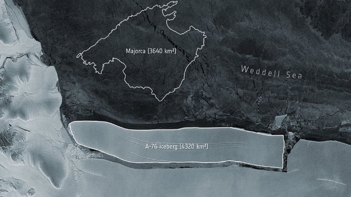 Satellite image of the new iceberg