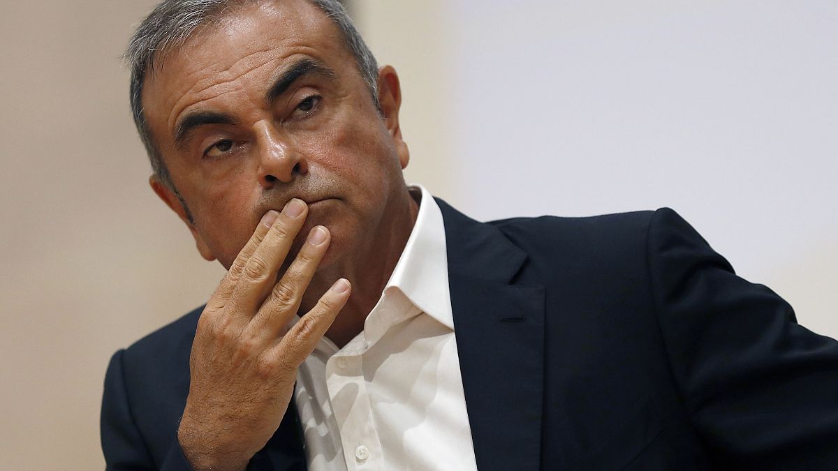 Former Nissan Motor Co. Chairman Carlos Ghosn at a press conference in Kaslik, north of Beirut, Lebanon on Sept. 29, 2020.