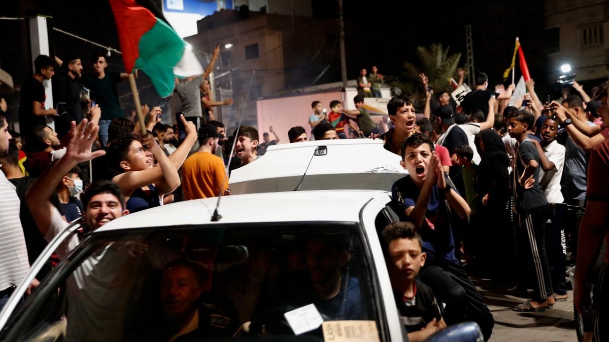 الاحتفالات تعم غزة بعد إعلان وقف إطلاق النار، فجر الجمعة 21 مايو 2021