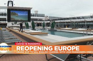 Pool at MSC Virtuosa cruise ship which is sailing from Southampton for a four-day cruise in the English Channel.