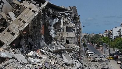 Ein zerstörter Gebäudekomplex im Gazastreifen