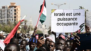 Protesters in Dakar express solidarity with Palestinians