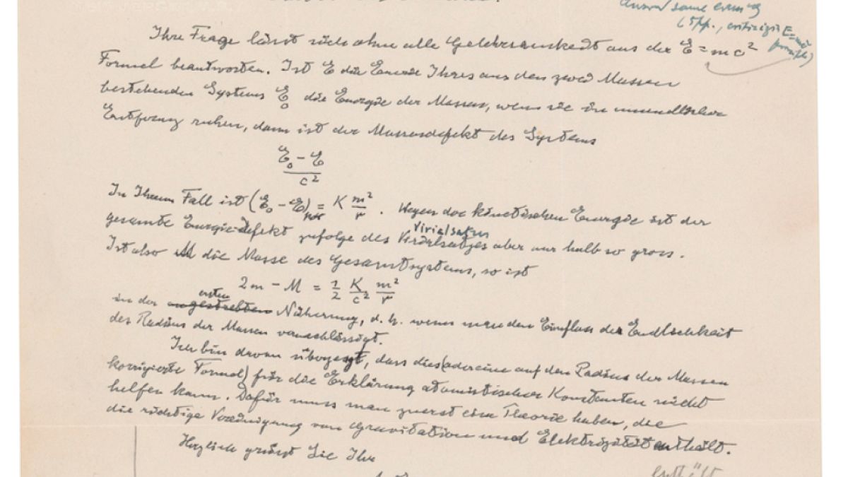 Albert Einstein’ın el yazısıyla kaleme aldığı mektup