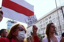 تصاویری از تظاهرات مخالفان دولت بلاروس در لهستان در اعتراض به دستگیری یک چهره اپوزیسیون