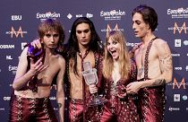 Members of the band Maneskin from Italy