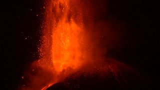 Lava erupting from Etna
