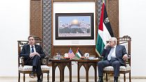 ABD Dışişleri Bakanı Antony Blinken ve Filistin Devlet Başkanı Mahmut Abbas