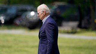 President Joe Biden walks to Marine One upon departure from the Ellipse at the White House, Saturday, May 22, 2021, in Washington.