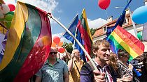 La sfilata per il Baltic Pride che si è tenuta a Vilnius il 18 giugno 2016