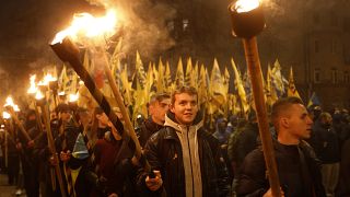 Колонна "Азова" на шествии в День защитника Украины. Киев, 14 октября 2016