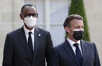Paul Kagame et Emmanuel Macron, le 17 mai 2021
