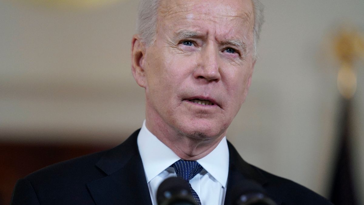 President Joe Biden speaks in the Cross Hall of the White House in Washington on Thursday, May 20, 2021.